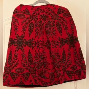Vintage City Silk Stretch Chic Red and Black Floral Mini Cotton Skirt Sz 12